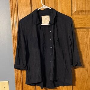 Vintage Y2K Abercrombie & Fitch Black Button Down Blouse
